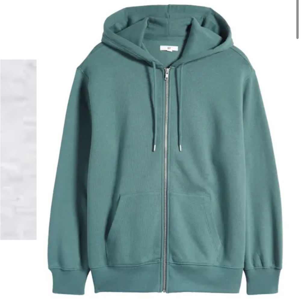 New BP. Women's small Oversized Green Cotton Blend Full Zip Hoodie Sweatshirt